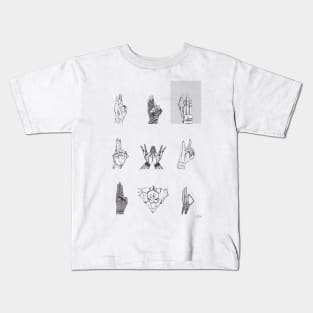 MONSTER MUDRAS BLACK/WHITE Kids T-Shirt